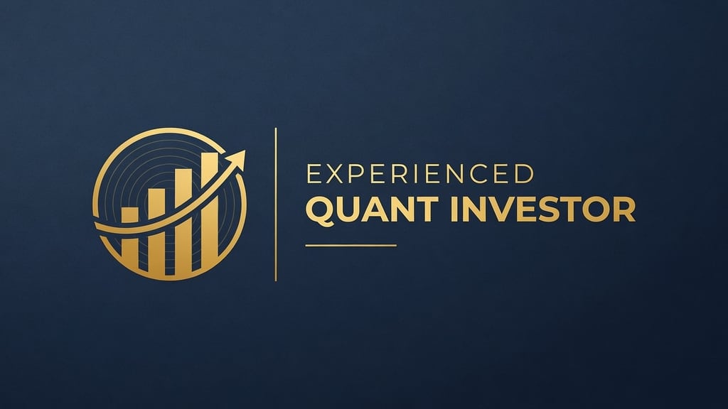 Experienced Quant Investor skill emblem, a gold bar chart and rising arrow on a navy background